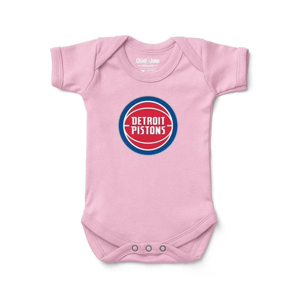 Newborn & Infant Chad Jake Pink Detroit Pistons Primary Logo Bodysuit