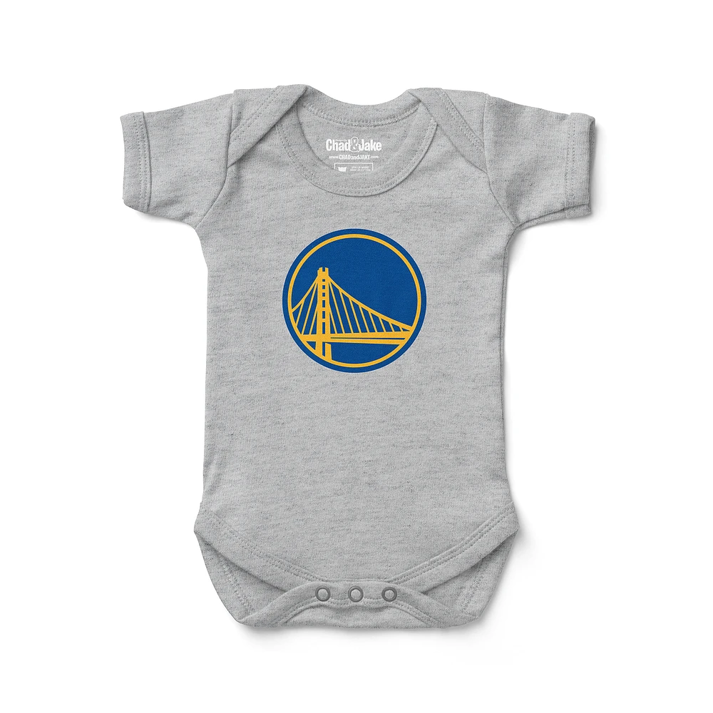 Newborn & Infant Chad Jake Heather Gray Golden State Warriors Primary Logo Bodysuit