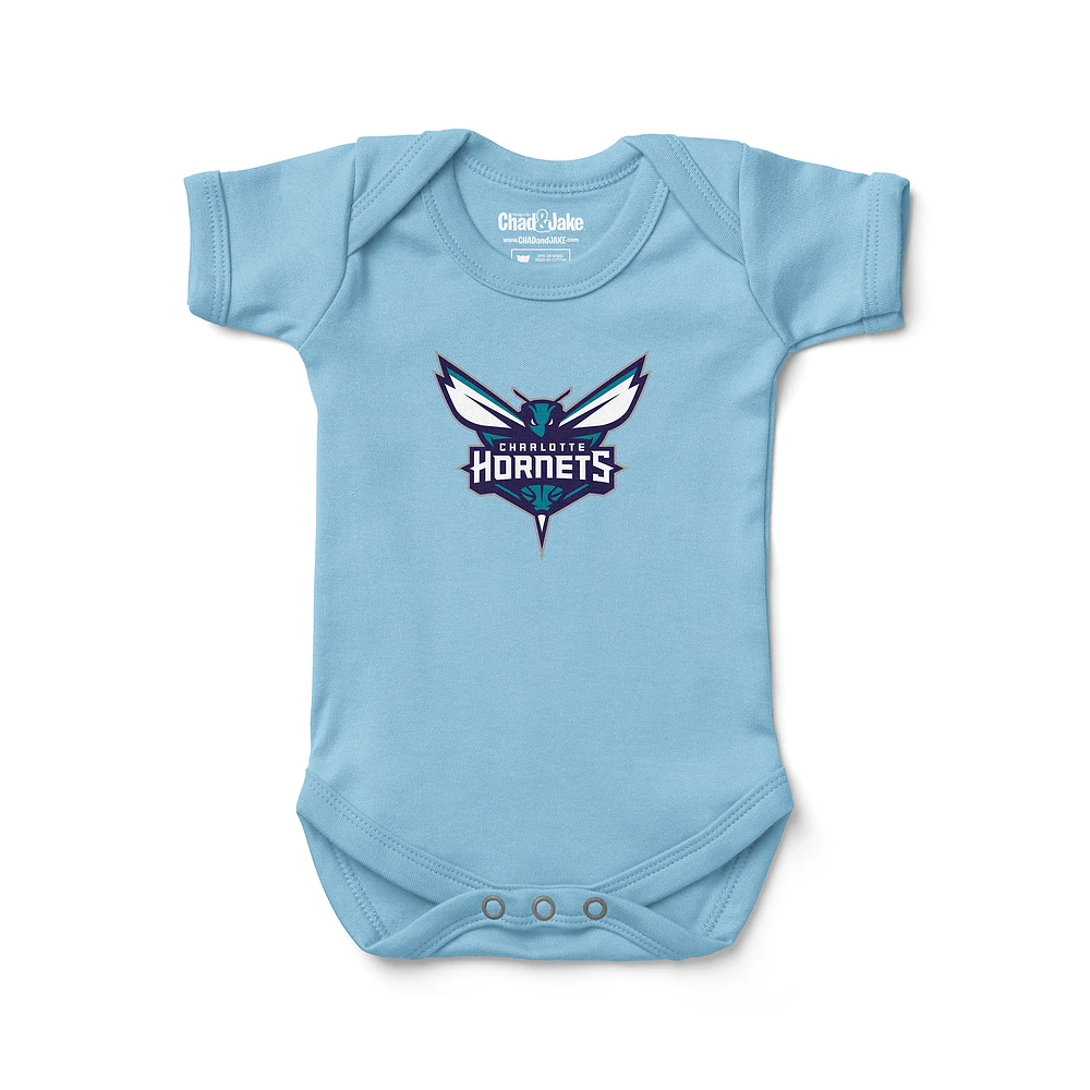 Newborn & Infant Chad Jake Light Blue Charlotte Hornets Primary Logo Bodysuit