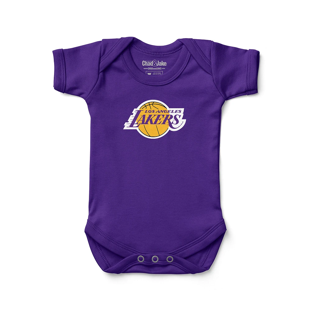 Newborn & Infant Chad Jake Purple Los Angeles Lakers Primary Logo Bodysuit
