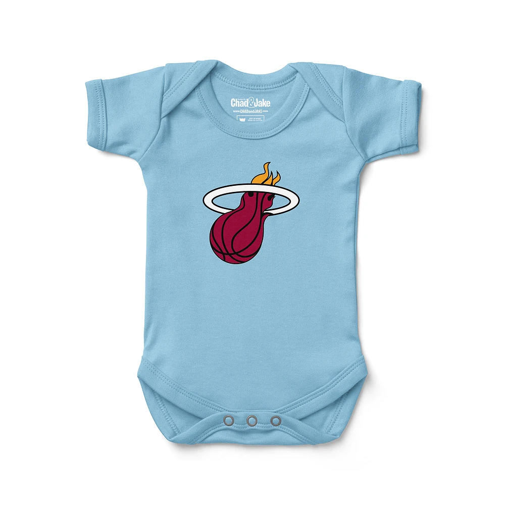 Newborn & Infant Chad Jake Light Blue Miami Heat Primary Logo Bodysuit