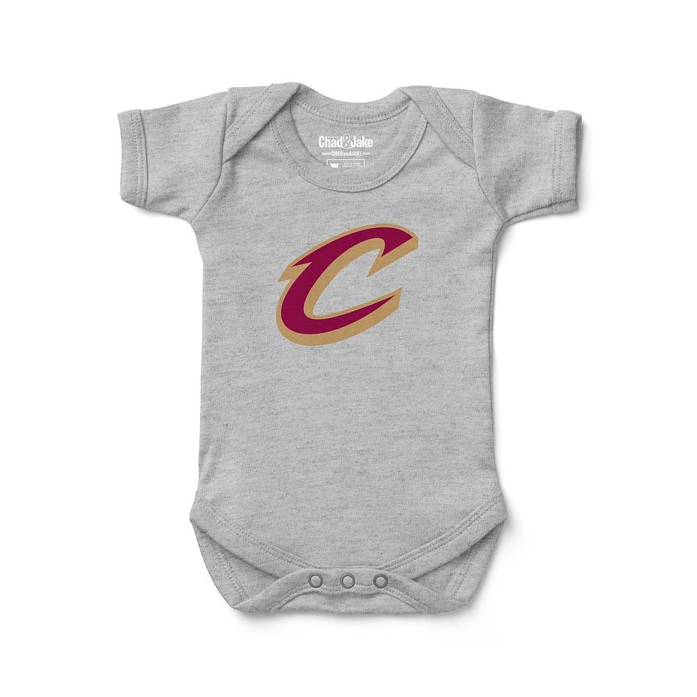 Newborn & Infant Chad Jake Heather Gray Cleveland Cavaliers Primary Logo Bodysuit