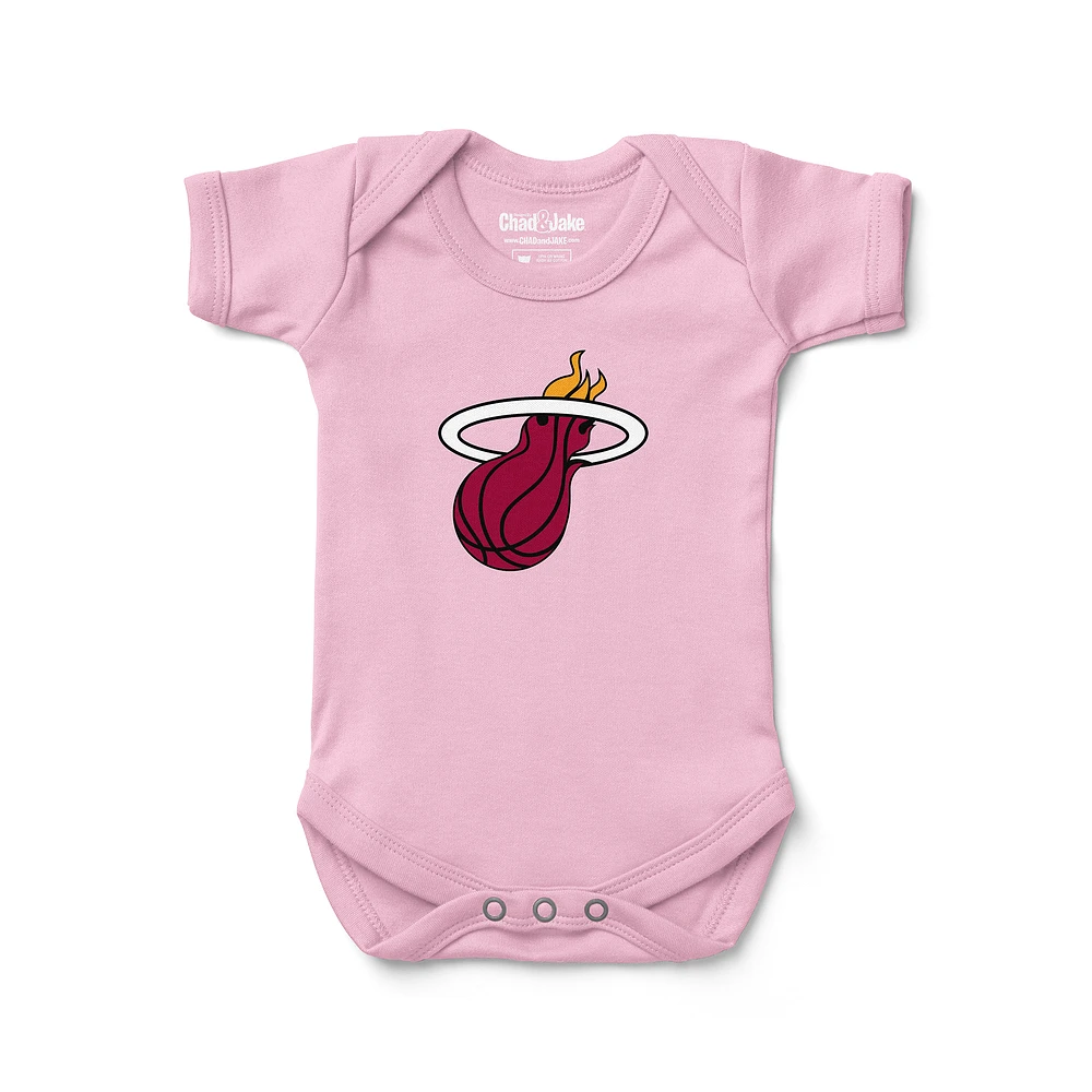 Newborn & Infant Chad Jake Pink Miami Heat Primary Logo Bodysuit
