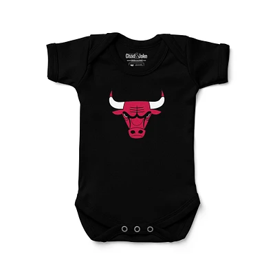 Newborn & Infant Chad Jake Black Chicago Bulls Primary Logo Bodysuit