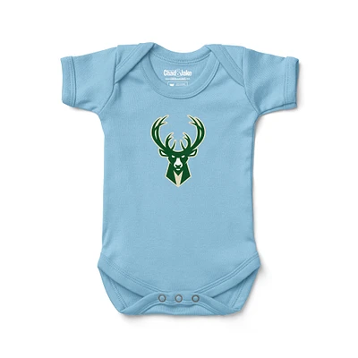 Newborn & Infant Chad Jake Light Blue Milwaukee Bucks Primary Logo Bodysuit