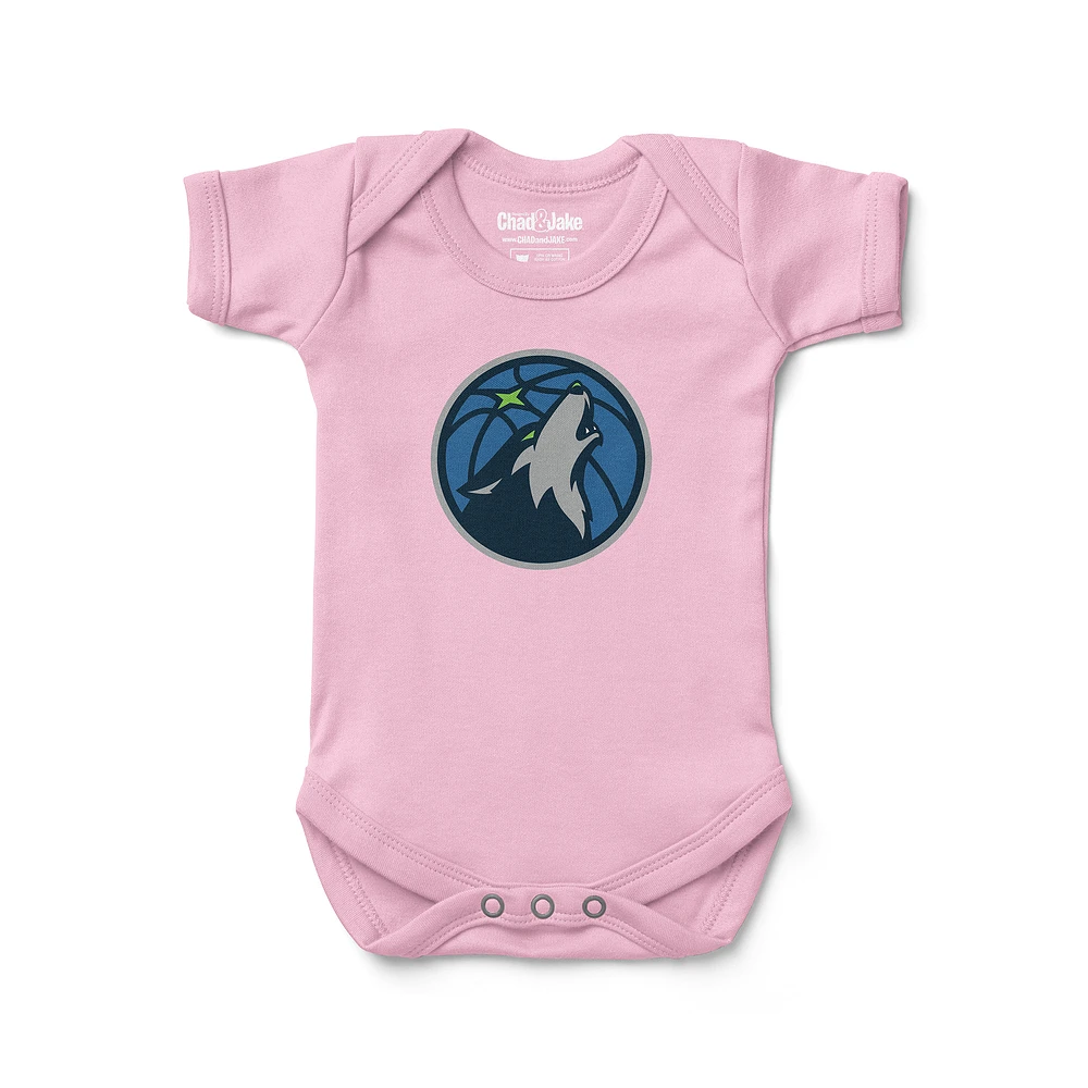 Newborn & Infant Chad Jake Pink Minnesota Timberwolves Primary Logo Bodysuit