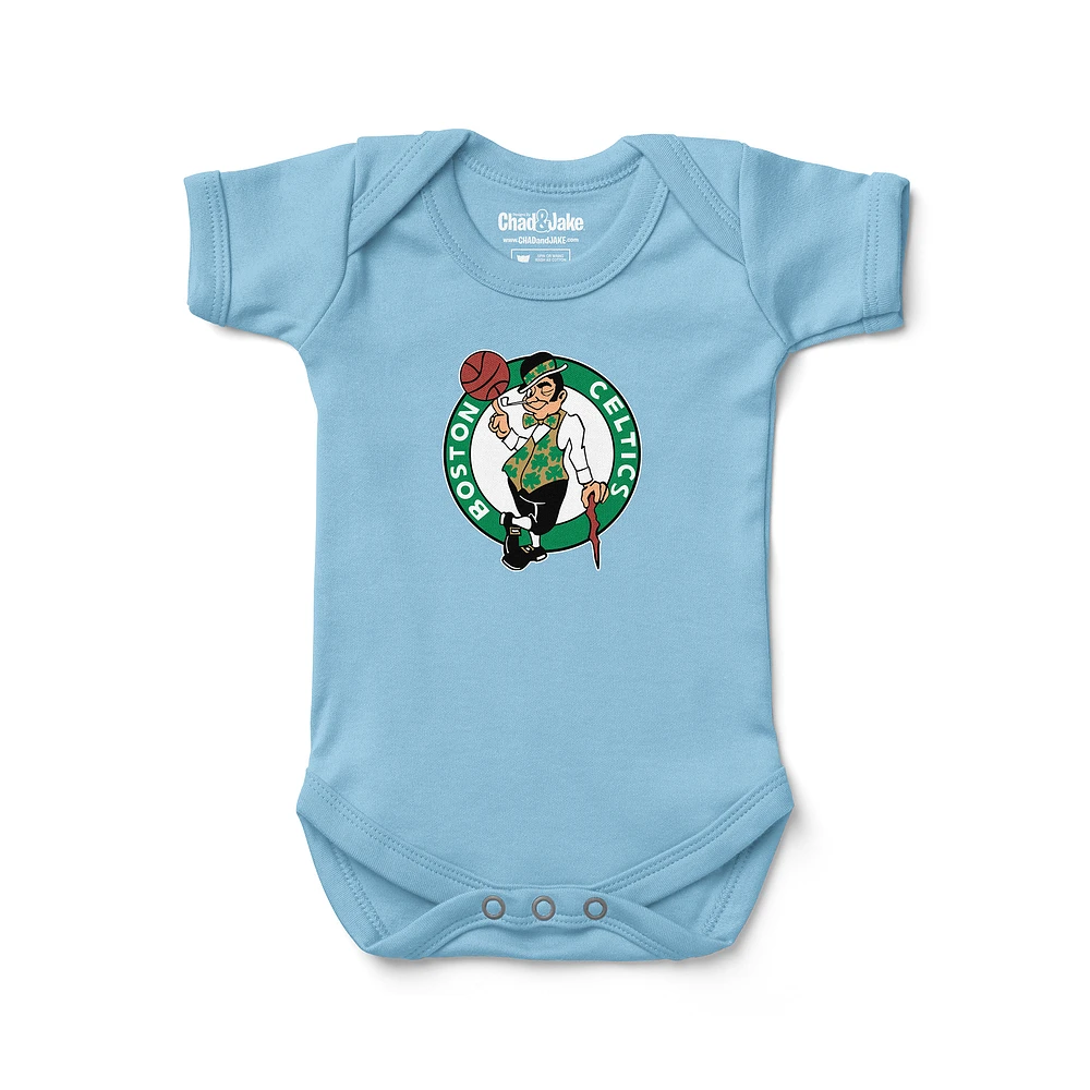 Newborn & Infant Chad Jake Light Blue Boston Celtics Primary Logo Bodysuit