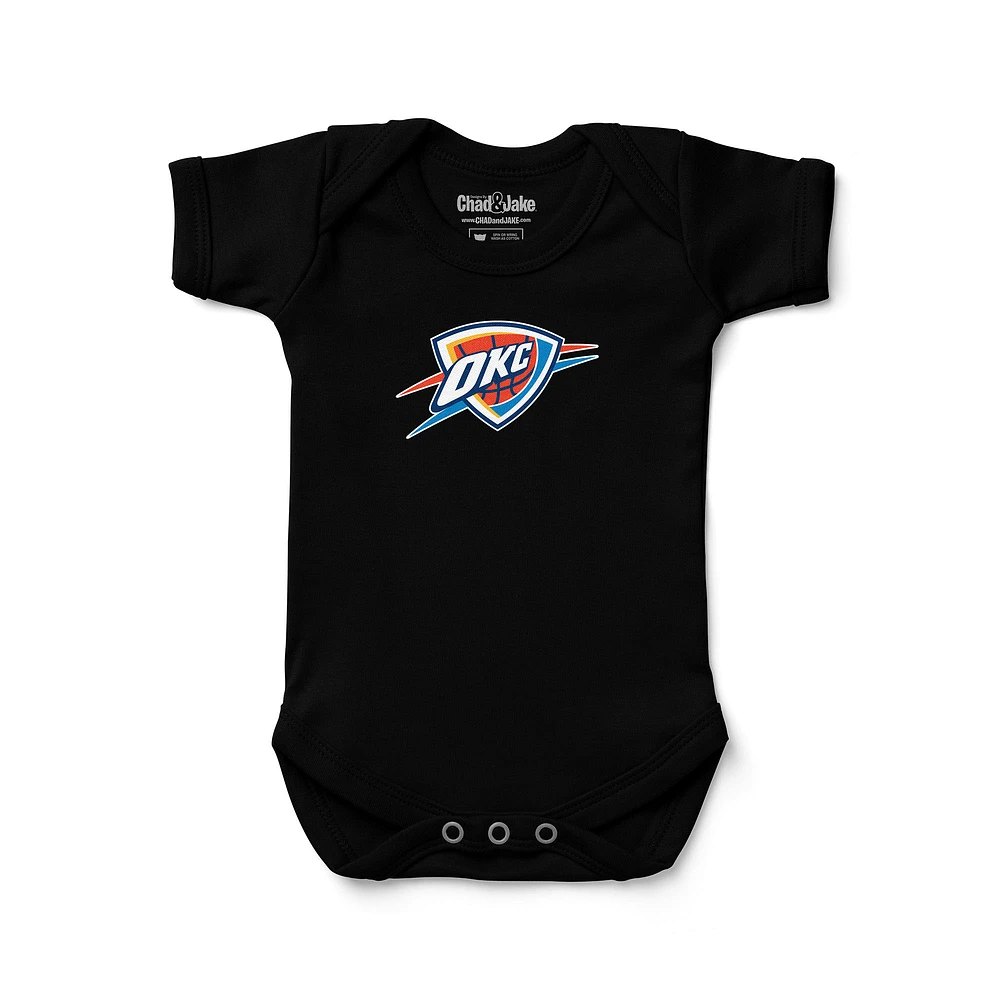 Newborn & Infant Chad Jake Black Oklahoma City Thunder Primary Logo Bodysuit