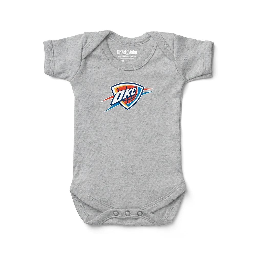 Newborn & Infant Chad Jake Heather Gray Oklahoma City Thunder Primary Logo Bodysuit