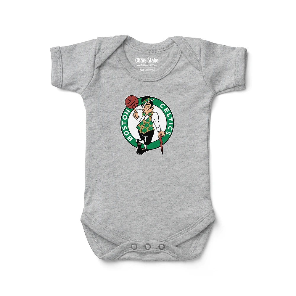 Newborn & Infant Chad Jake Heather Gray Boston Celtics Primary Logo Bodysuit