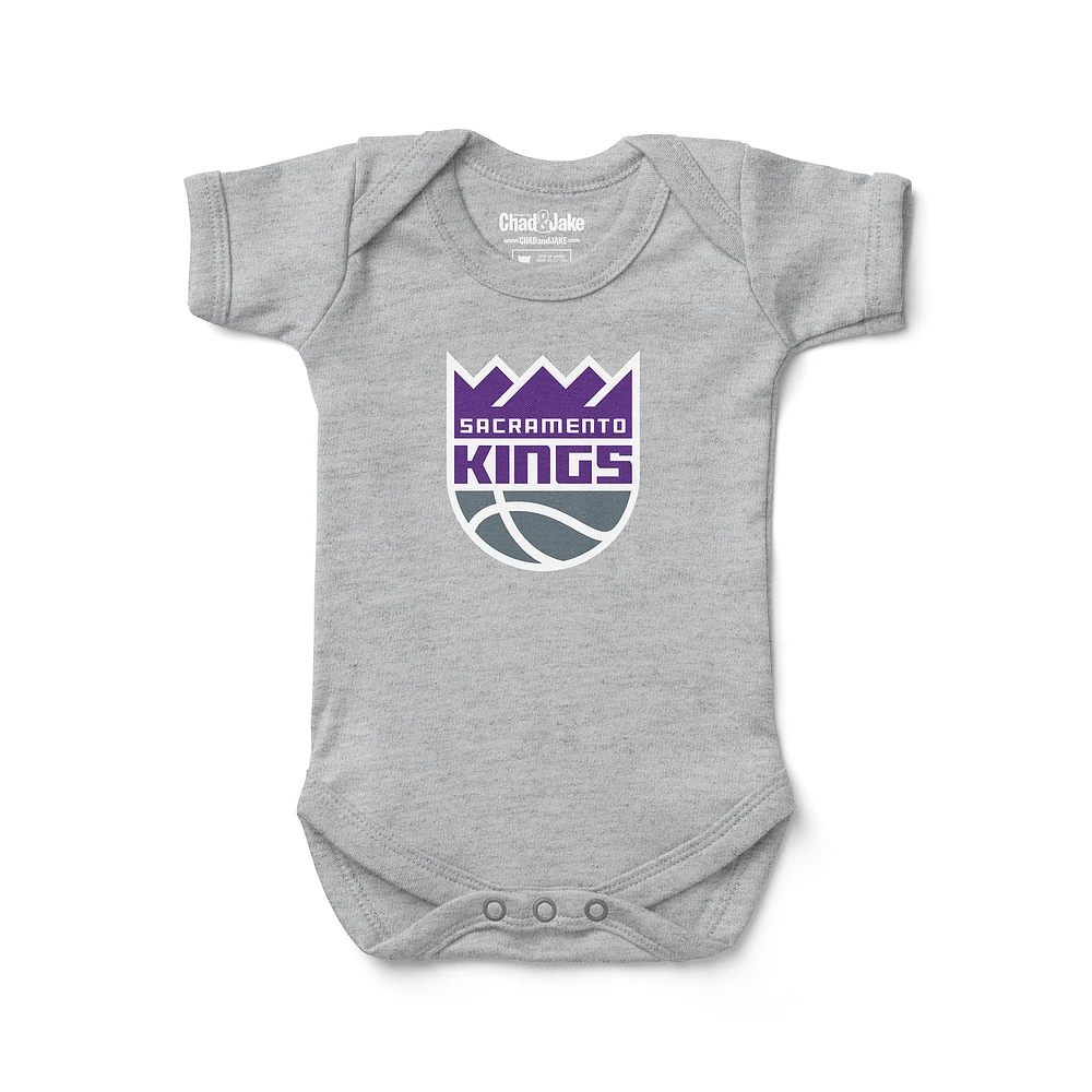 Newborn & Infant Chad Jake Heather Gray Sacramento Kings Primary Logo Bodysuit