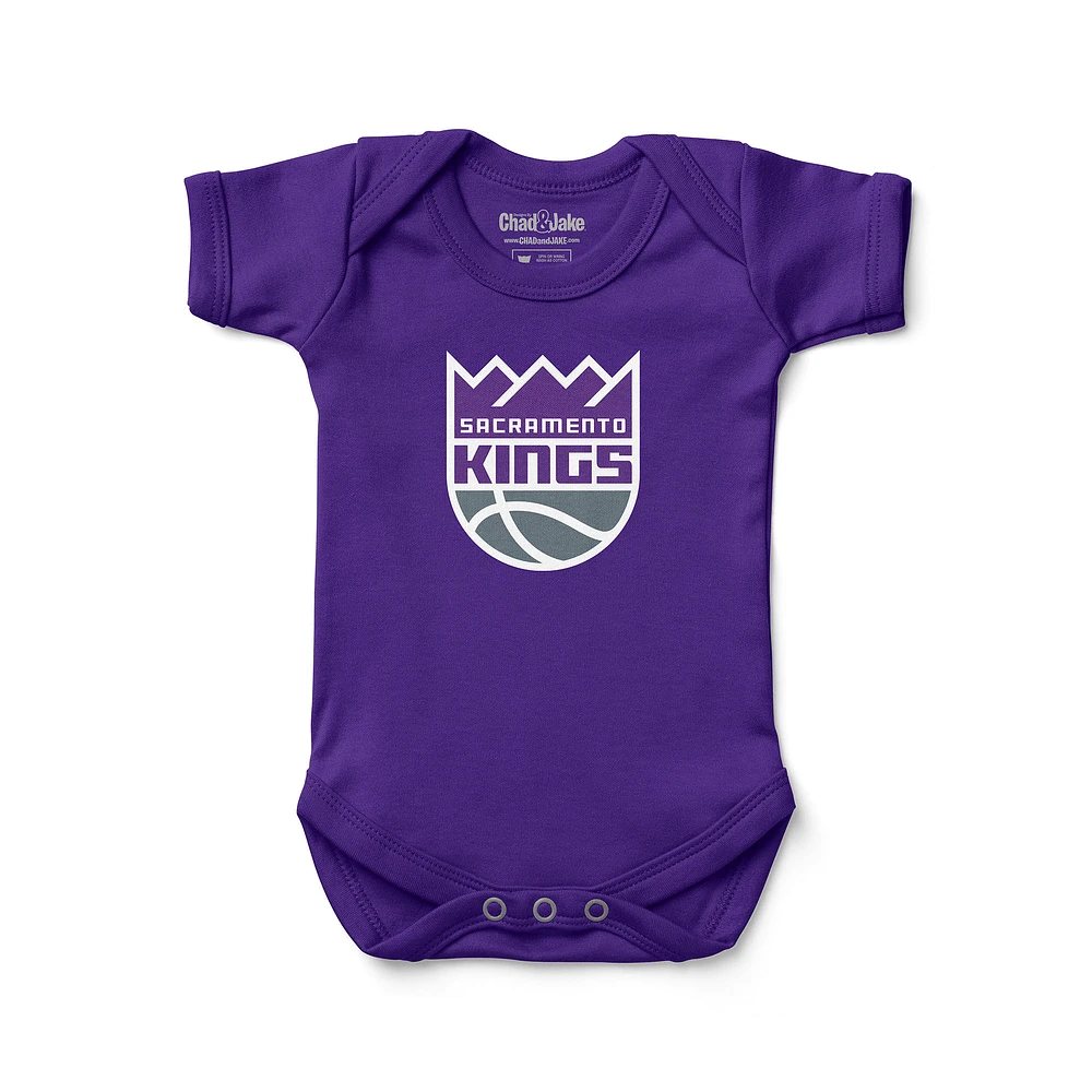 Newborn & Infant Chad Jake Purple Sacramento Kings Primary Logo Bodysuit