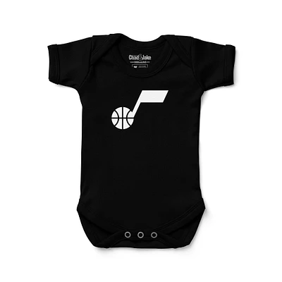 Newborn & Infant Chad Jake Black Utah Jazz Primary Logo Bodysuit