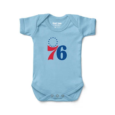 Newborn & Infant Chad Jake Light Blue Philadelphia 76ers Primary Logo Bodysuit