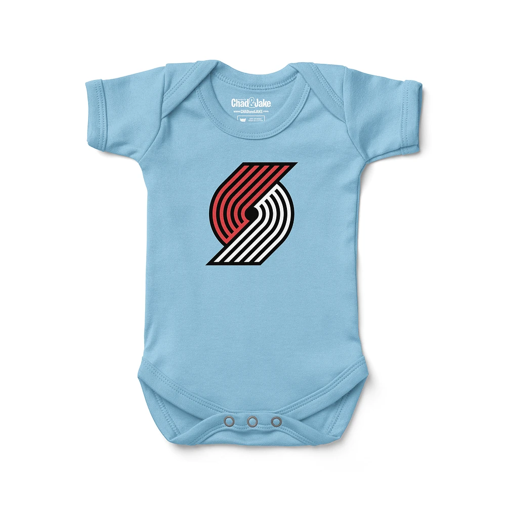 Newborn & Infant Chad Jake Light Blue Portland Trail Blazers Primary Logo Bodysuit