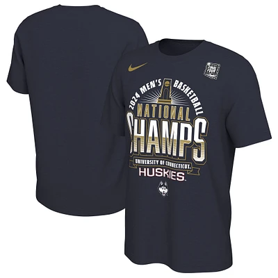 Men's Nike Navy UConn Huskies 2024 NCAA Men's Basketball National Champions Locker Room T-Shirt