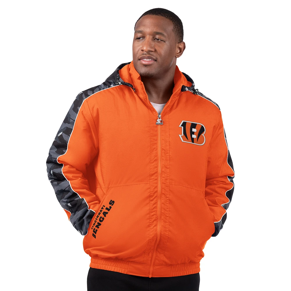 Men's Starter Orange Cincinnati Bengals Thursday Night Gridiron Full-Zip Jacket