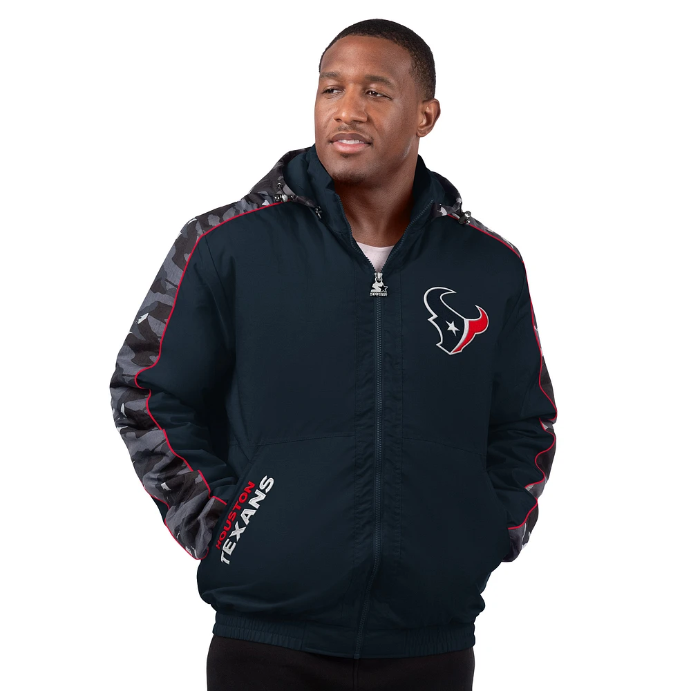 Men's Starter Navy Houston Texans Thursday Night Gridiron Full-Zip Jacket
