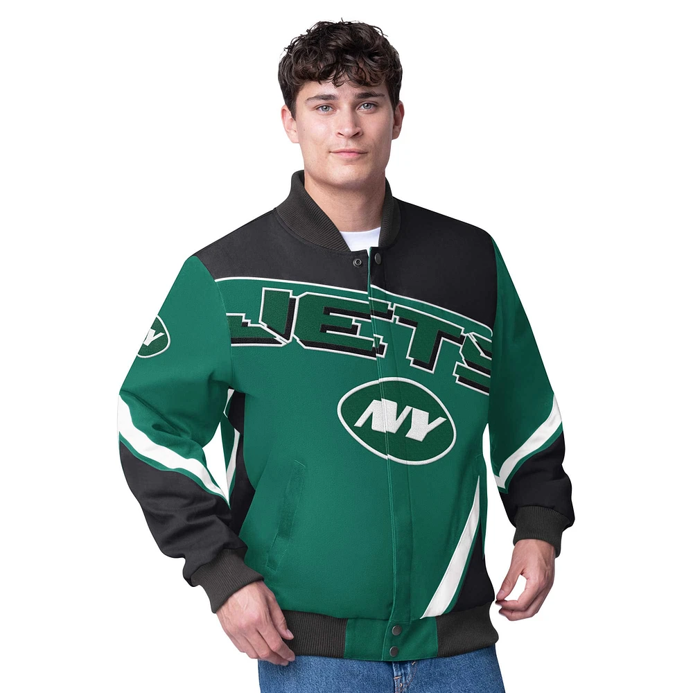 Men's G-III Extreme Green New York Jets Maximum Racing Full-Snap Jacket