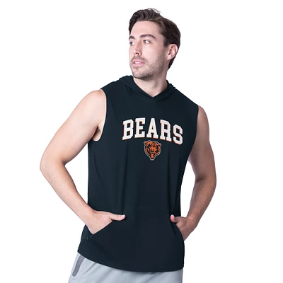 Men's MSX by Michael Strahan Navy Chicago Bears Action Sleeveless Pullover Hoodie