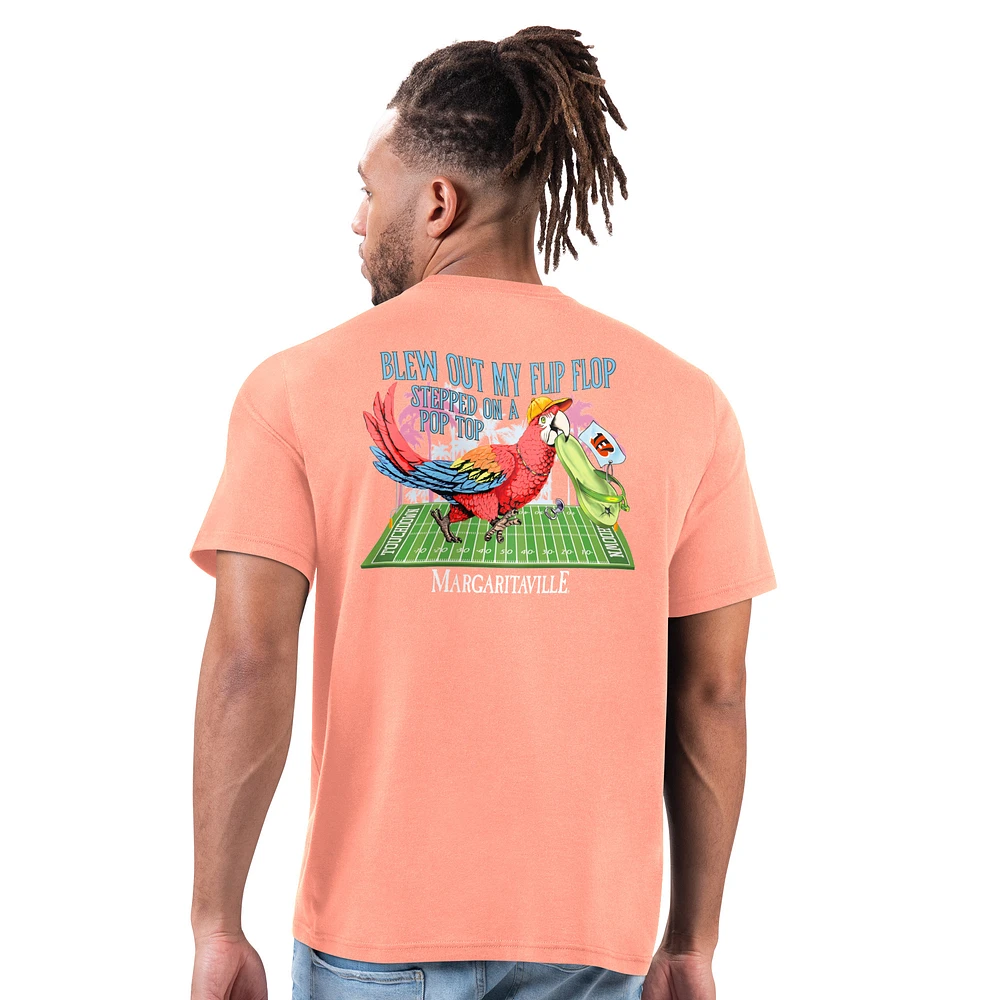 Men's Margaritaville Orange Cincinnati Bengals Flip Flop T-Shirt