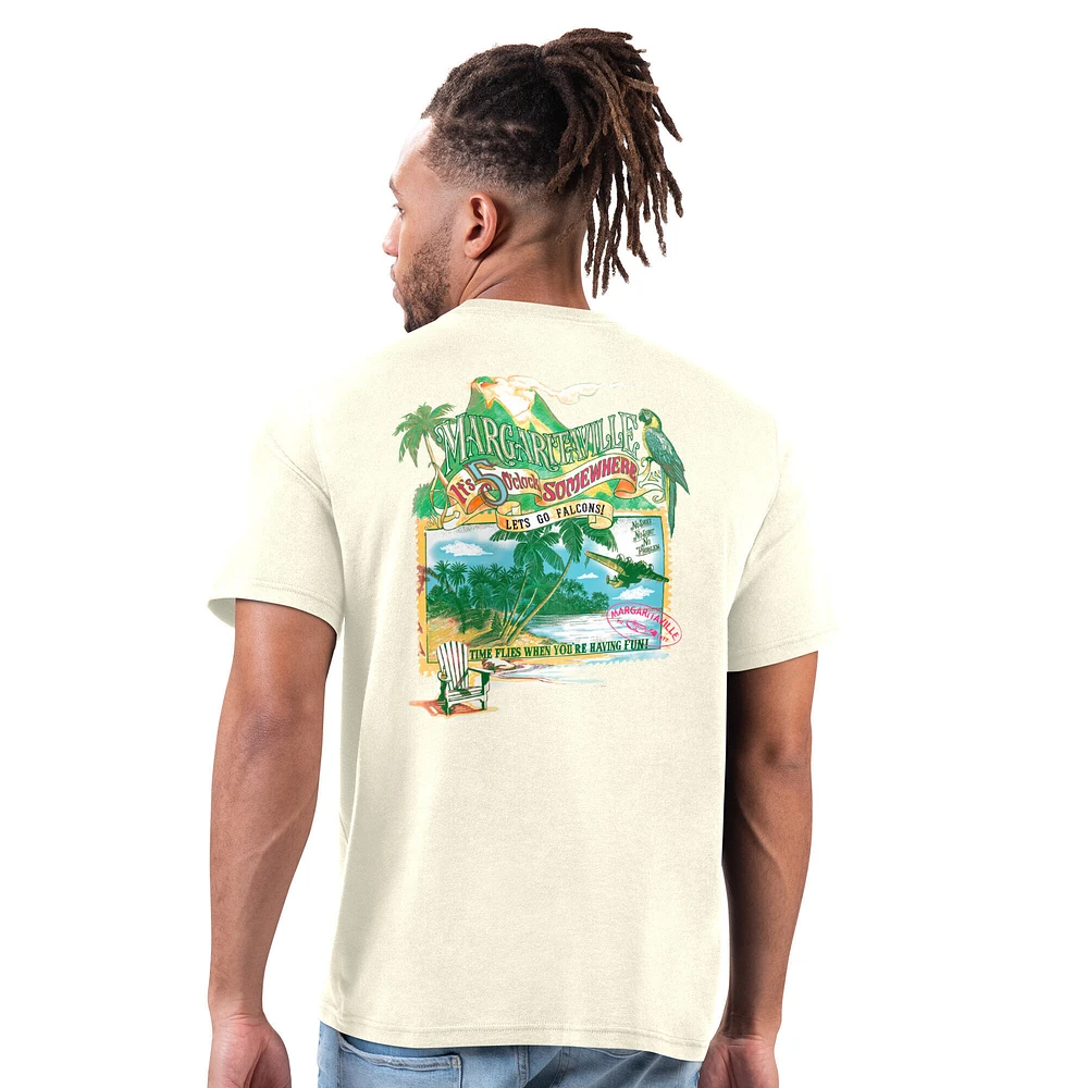 Men's Margaritaville Cream Atlanta Falcons Time Flies T-Shirt