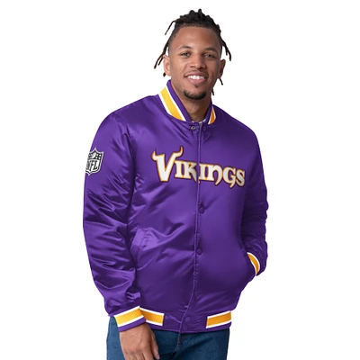 Men's Starter Purple/Gold Minnesota Vikings Closer Reversible Satin Full-Snap Jacket