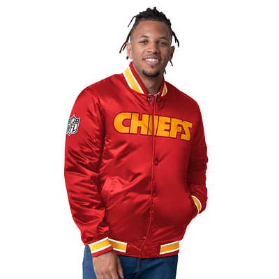 Men's Starter Red/Gold Kansas City Chiefs Closer Reversible Satin Full-Snap Jacket