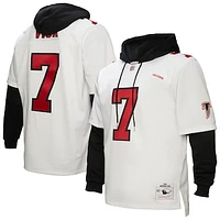 Men's Mitchell & Ness Michael Vick White Atlanta Falcons Player Name Number Hoodie Legacy Jersey