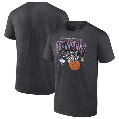 Men's Fanatics Charcoal UConn Huskies 2024 NCAA Basketball National Champions Core T-Shirt