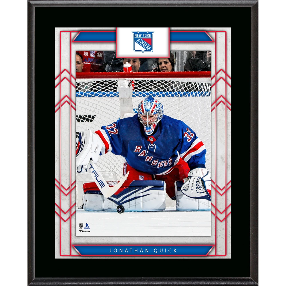 Jonathan Quick New York Rangers 10.5" x 13" Sublimated Player Plaque
