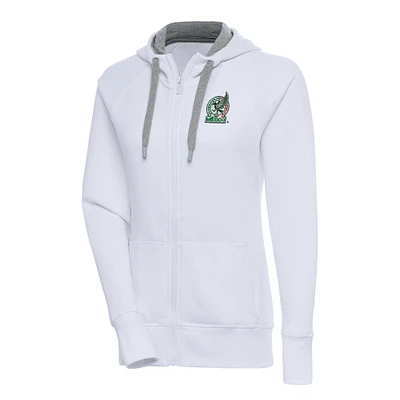 Women's Antigua White Mexico National Team Takeover Full-Zip Hoodie