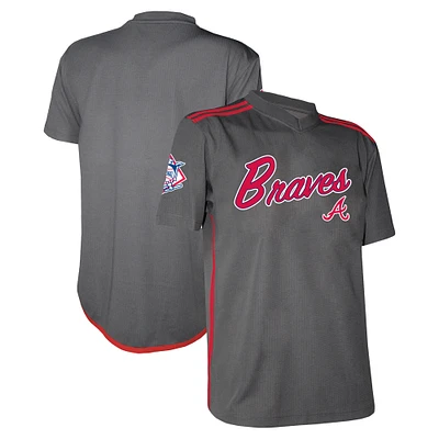 Men's Stitches Charcoal Atlanta Braves Team V-Neck Jersey