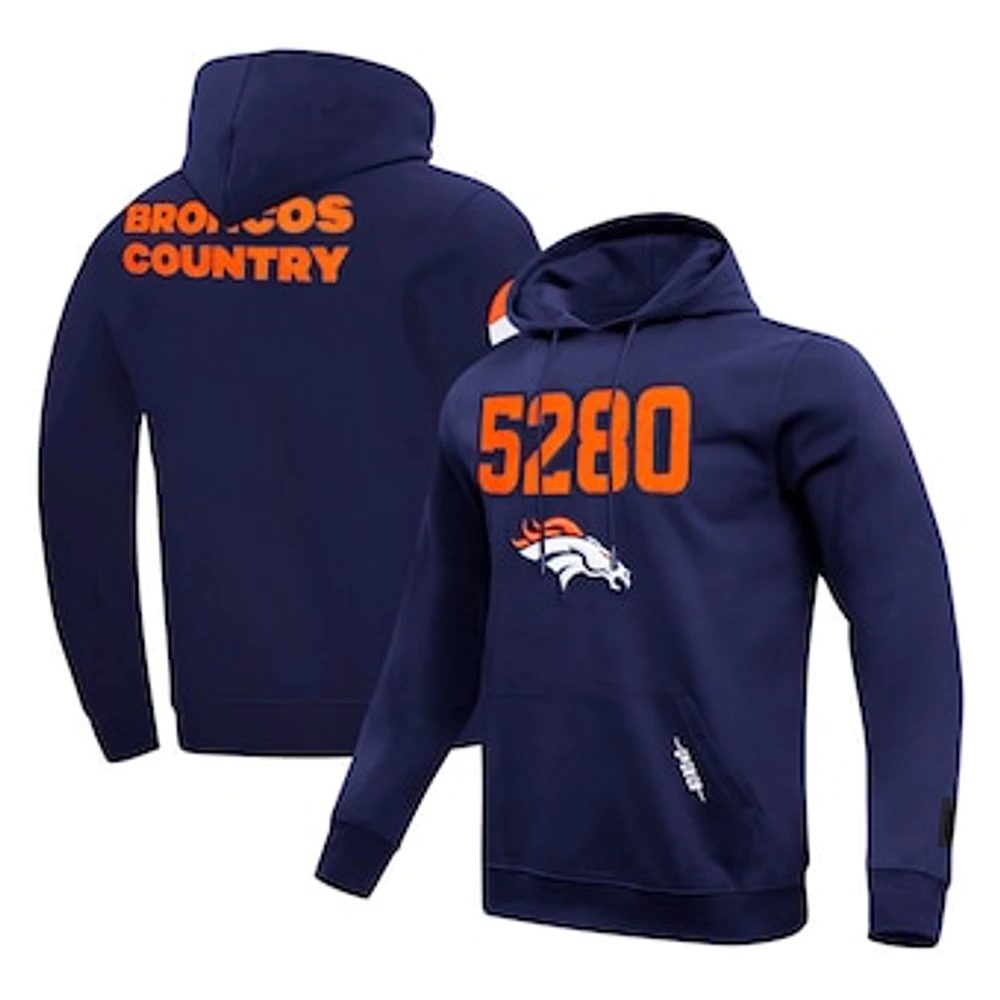 Men's Pro Standard Navy Denver Broncos Frozen Pullover Hoodie