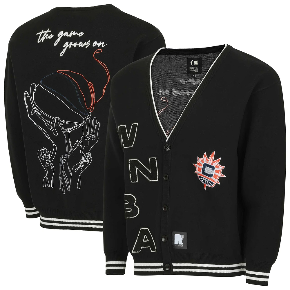Unisex round21 Black Connecticut Sun Campus Fit Full-Button Cardigan