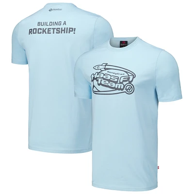 Men's Light Blue Haas F1 Team Rocket Ship T-Shirt