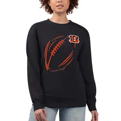 Women's G-III 4Her by Carl Banks Cincinnati Bengals Football Logo Graphic Fleece Tri-Blend Pullover Sweatshirt