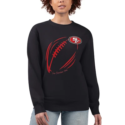 Women's G-III 4Her by Carl Banks San Francisco 49ers Football Logo Graphic Fleece Tri-Blend Pullover Sweatshirt