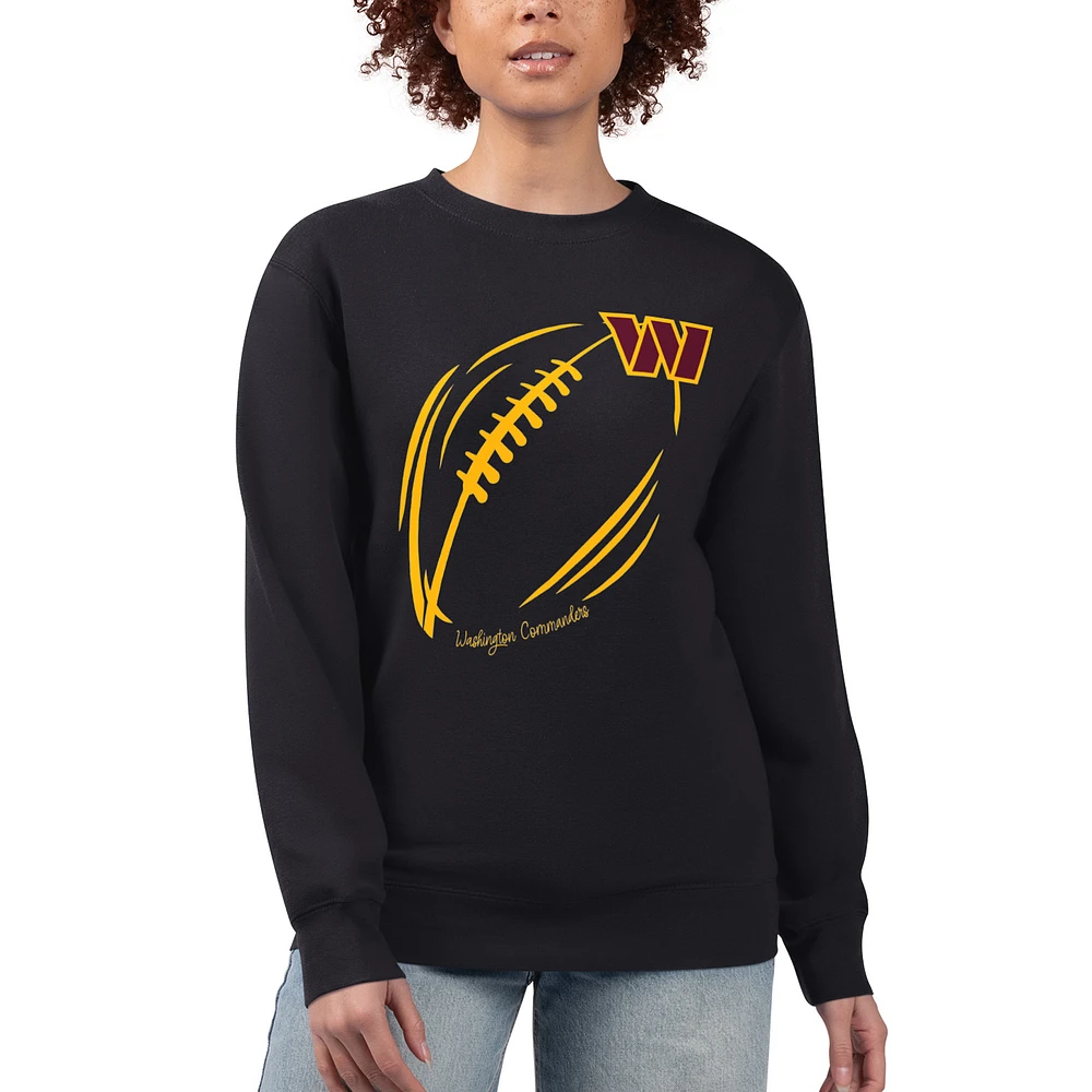 Women's G-III 4Her by Carl Banks Washington Commanders Football Logo Graphic Fleece Tri-Blend Pullover Sweatshirt