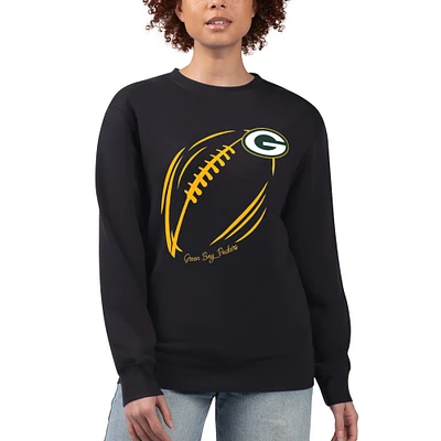 Women's G-III 4Her by Carl Banks Green Bay Packers Football Logo Graphic Fleece Tri-Blend Pullover Sweatshirt