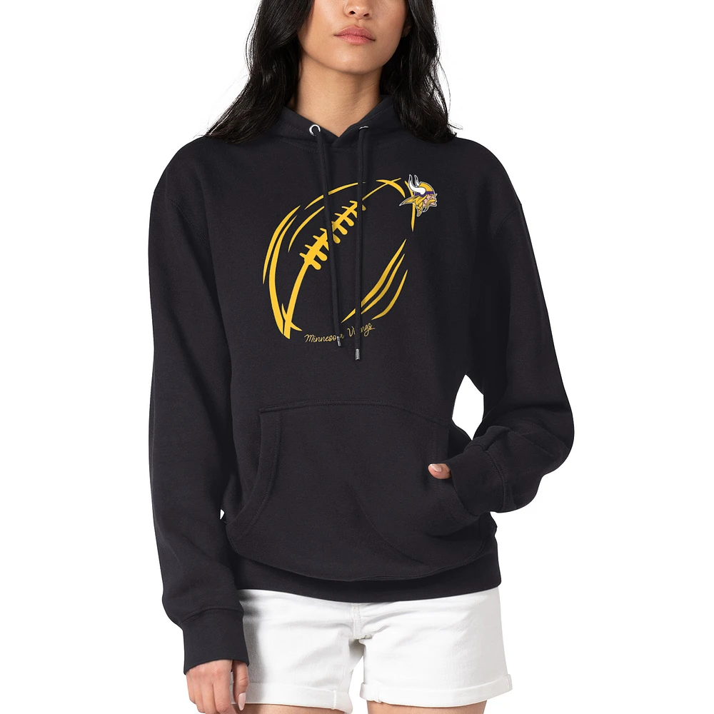 Women's G-III 4Her by Carl Banks Minnesota Vikings Football Logo Fleece Tri-Blend Pullover Hoodie