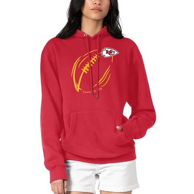 Women's G-III 4Her by Carl Banks Kansas City Chiefs Football Logo Fleece Tri-Blend Pullover Hoodie