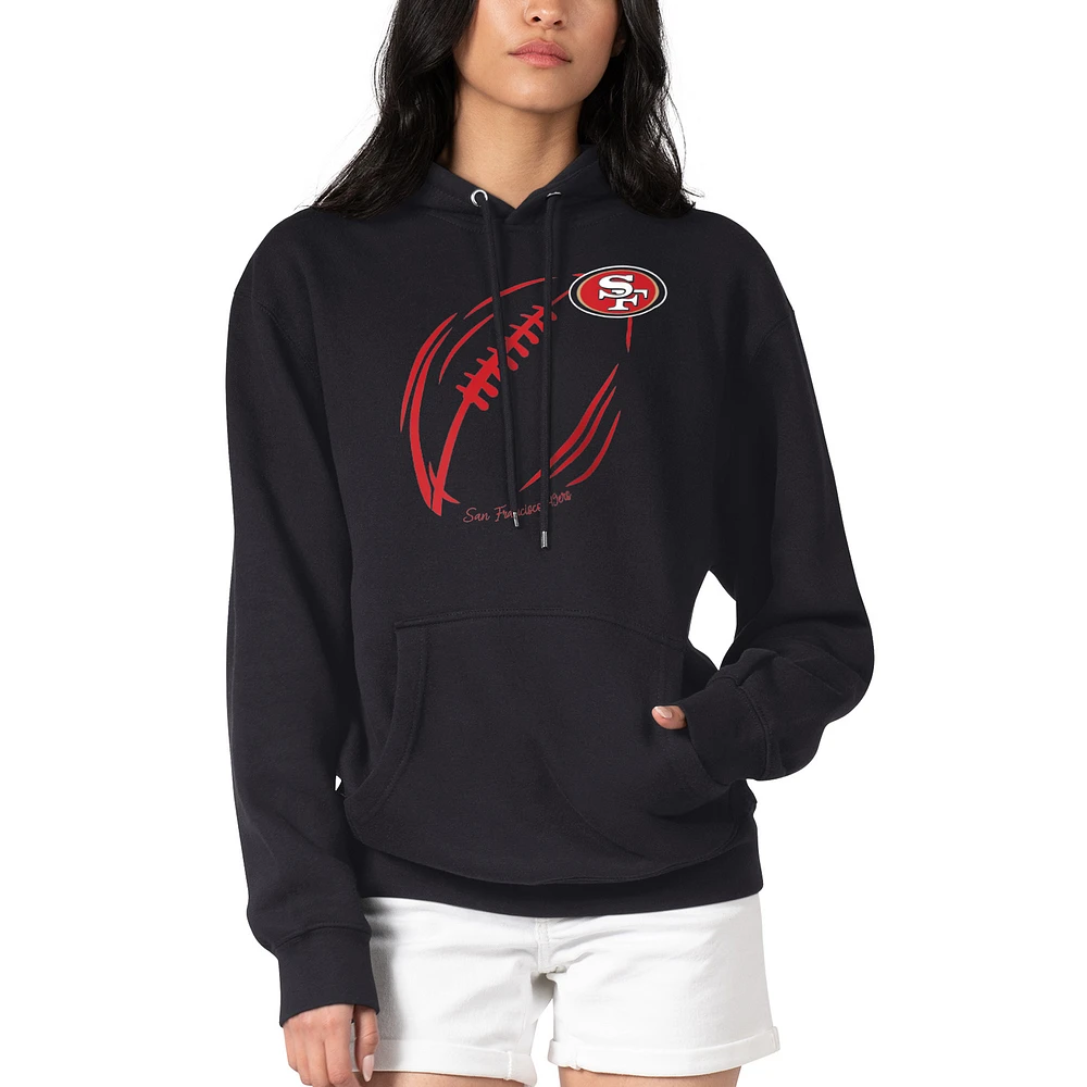 Women's G-III 4Her by Carl Banks San Francisco 49ers Football Logo Fleece Tri-Blend Pullover Hoodie