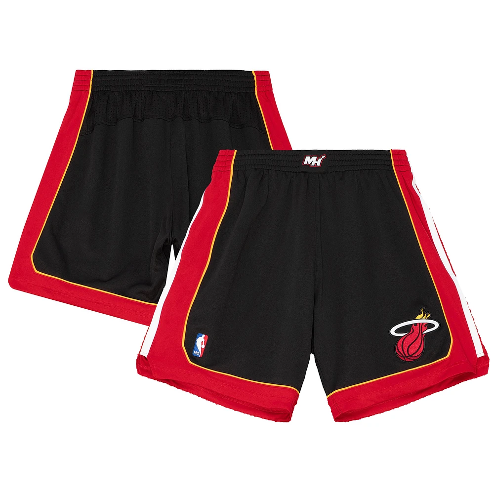 Men's Mitchell & Ness Black Miami Heat 2012-13 Hardwood Classics Road Replica Shorts