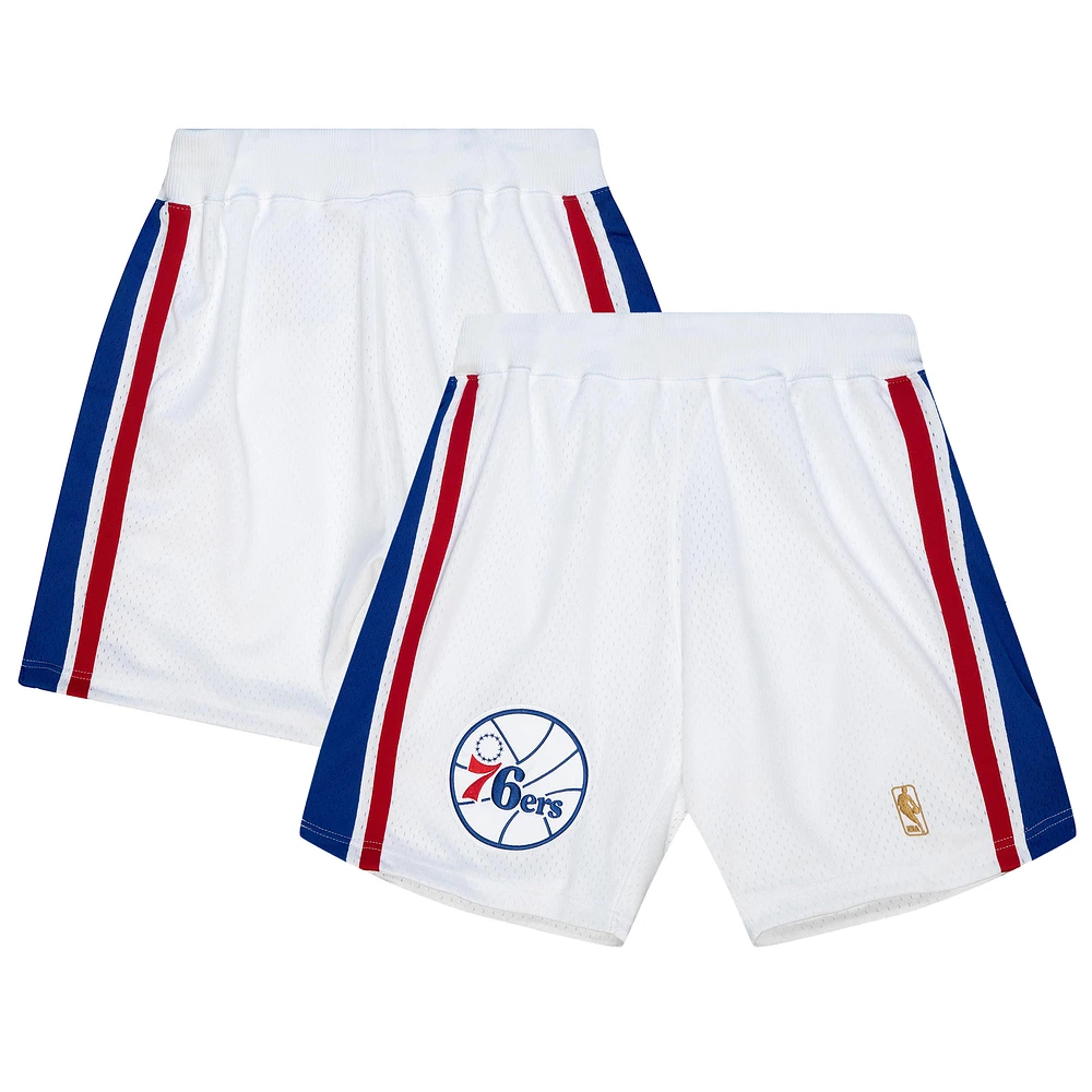 Men's Mitchell & Ness White Philadelphia 76ers 1996-97 Hardwood Classics Authentic Home Shorts