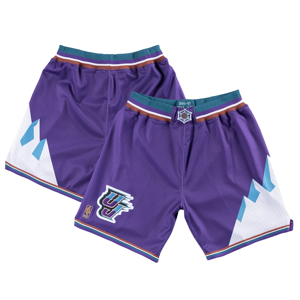 Men's Mitchell & Ness Purple Utah Jazz 1996-97 Hardwood Classics Authentic Shorts