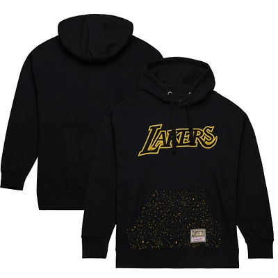 Men's Mitchell & Ness  Black Los Angeles Lakers Hardwood Classics Nep Speckle Pullover Hoodie