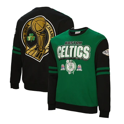 Men's Mitchell & Ness Kelly Green Boston Celtics All Over Pullover Sweatshirt