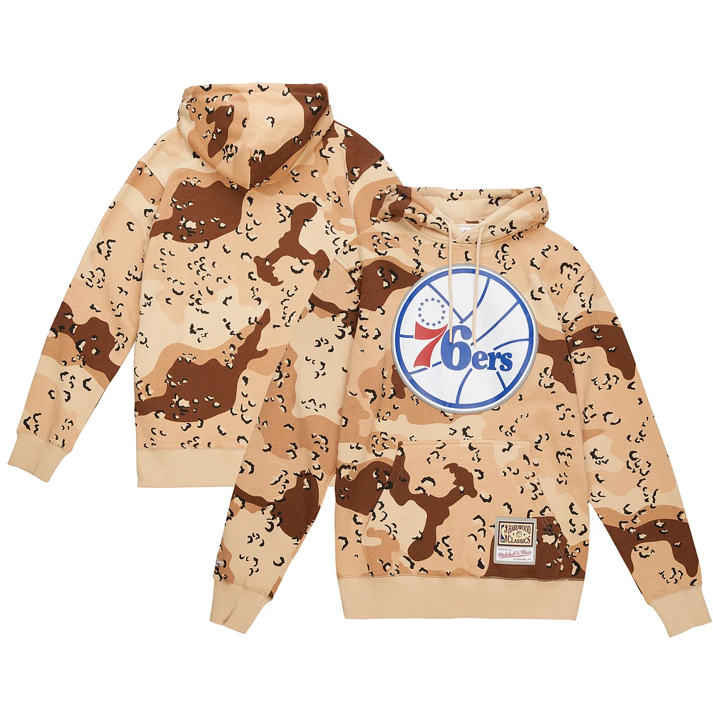 Men's Mitchell & Ness Camo Philadelphia 76ers Hardwood Classics Reflective Pullover Hoodie