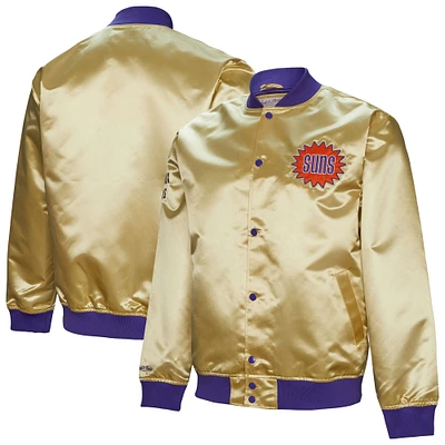 Men's Mitchell & Ness Gold Phoenix Suns Fashion Lightweight Satin Full-Snap Jacket